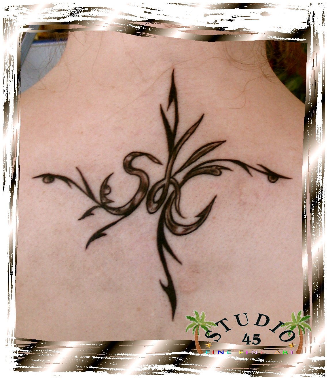 Nacken Tribal Tattoo Initialen SC Recklinghausen STUDIO 45